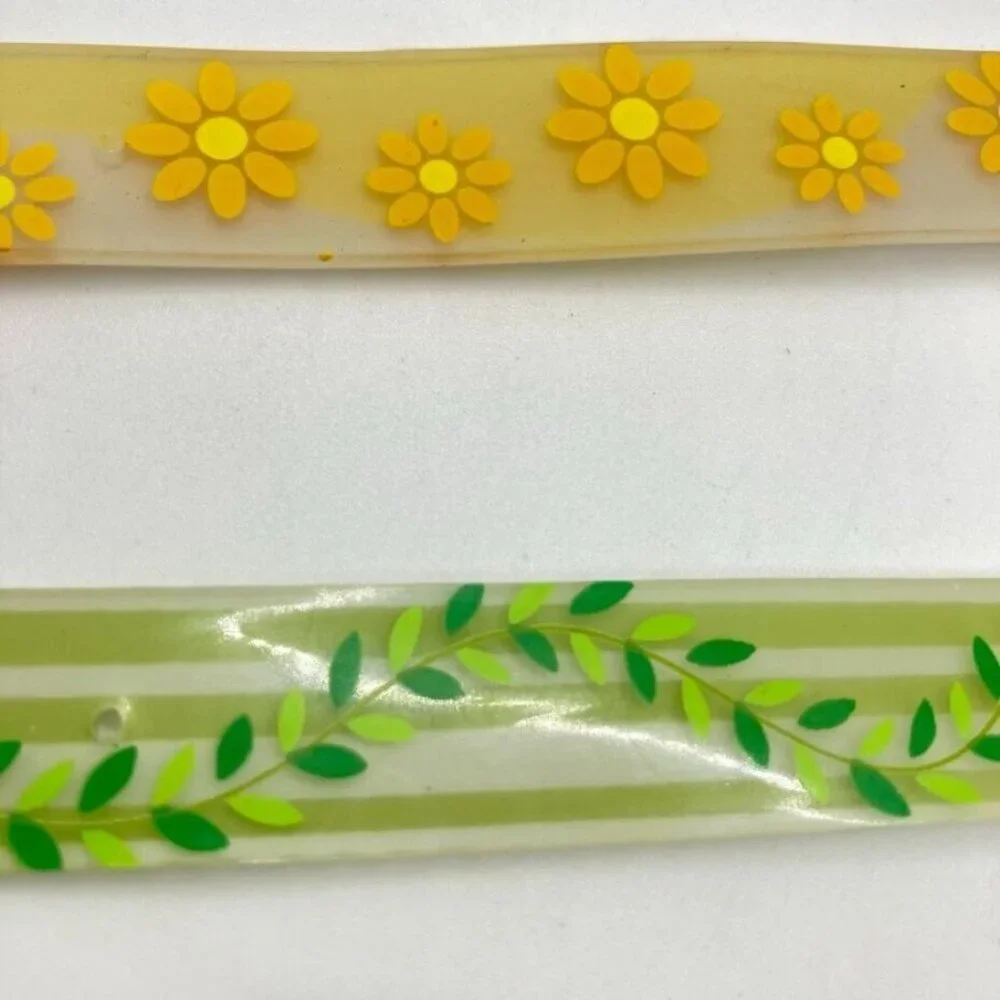 New Lot 2 Swap by‎ Beehive Belt Band Wrap Bracelet Y2K Green Yellow Silver Tone